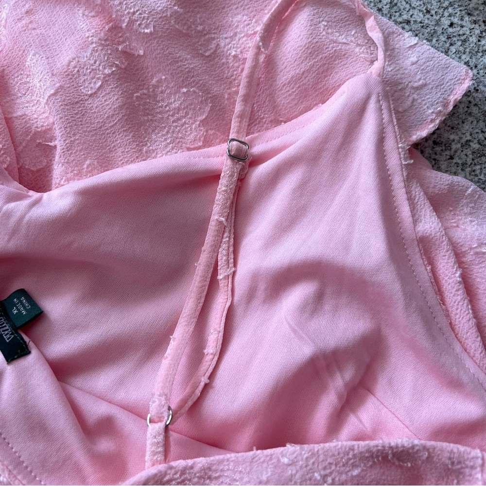 Wild Fable Blush Pink Floral Ruffle Midi Dress- XL - Picture 11 of 12